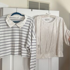 Striped and Textured White Tops